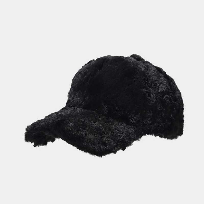 Plush Baseball Cap for Women Autumn and Winter Fashionable Duckbill Cap Celebrity Thickened Warm Skinfriendly Comfortable Hat H251020