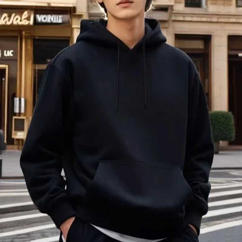 Mens Hoodies Women Pullover Spring Autumn Casual Hoodie Sweatshirts Solid Color Hoodies Oversize Black Sweatshirt For Male W251021