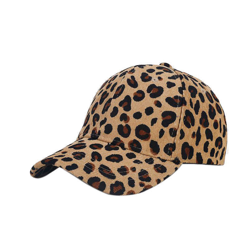 New Leopard Print Corduroy Baseball Cap for Women Trendy Fashion Curved Brim Duckbill Cap Artistic Casual Sun Hat H251020
