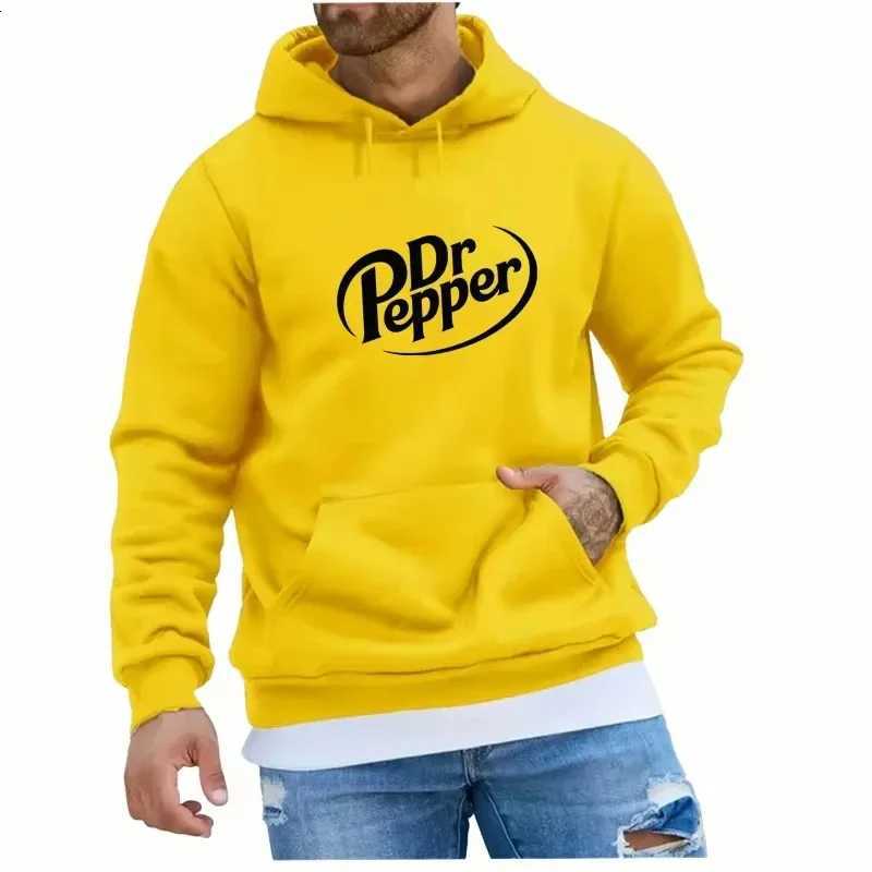 Autumn Warm Dr Pepper Letter Printed Hoodies Street Men Fashion Fleece Sweatshirts Casual Unisex Pullover Tops W251021