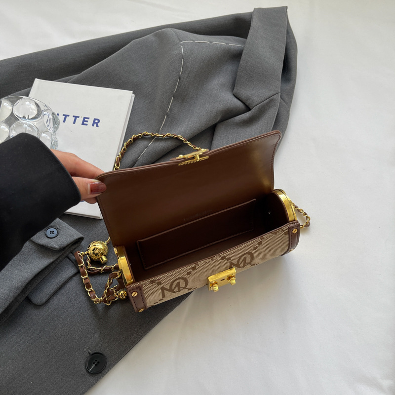 Luxury Brand Designer Bag High-End Stylish Small Bag 2024 New Fashion Versatile Chain Crossbody Bag Niche Texture Shoulder Cylinder Bag