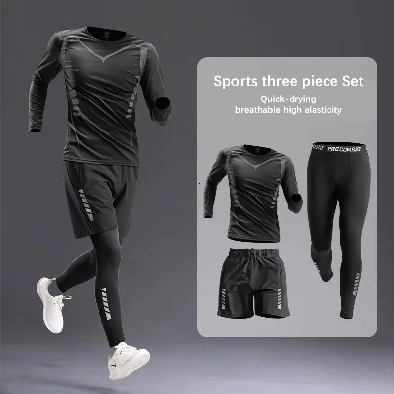 AllSeason Mens Sportswear SetSuit Tracksuit for Running Cycling Fitness Hikinggym clothing men jogging boxing5 pcs 251021