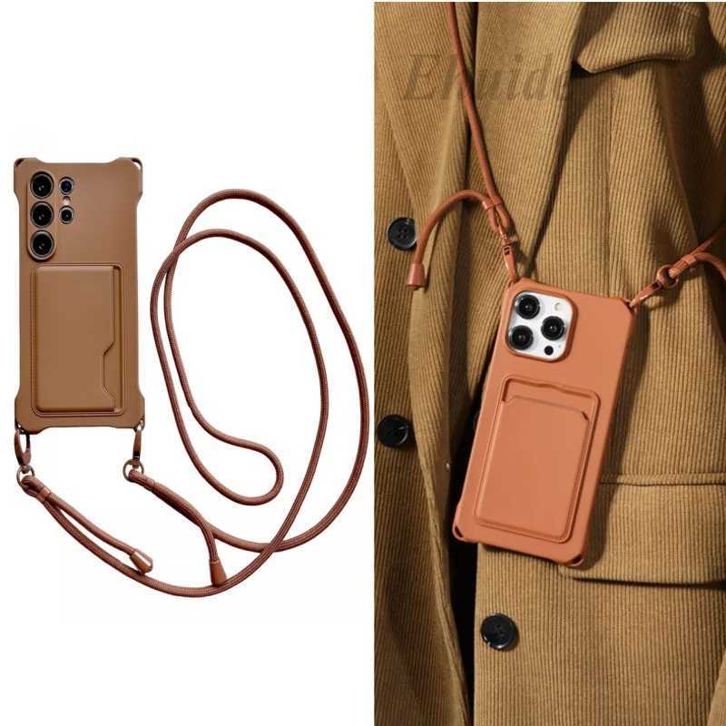 Strap Wallet Case For Galaxy S25 Ultra A35 A55 A15 A16 S24 FE S25 Plus Shockproof Card Slot Crossbody Neck Lanyard Cover J251114