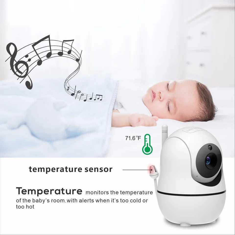 Babystar 5 inch Video Baby Monitor with Two Camera and Audio Night Vision 4X Zoom 1000ft Range 2Way Audio Temperature Sensor J251121