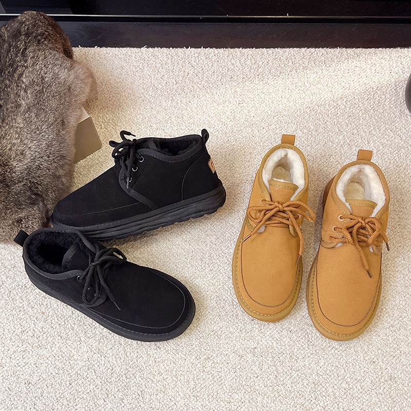 Fashion New Mens Winter Snow Boots Long Plush Fur Lined Thickened Cotton Shoes Durable Slip Resistant Warm Ankle Boots Free Shipping