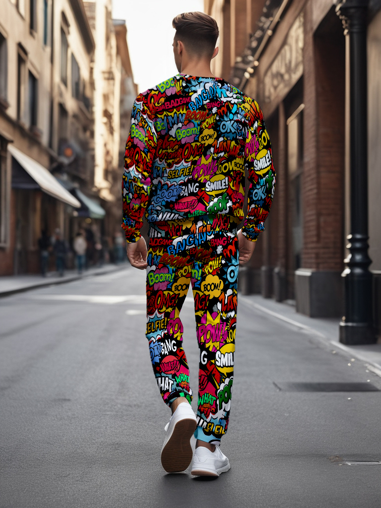 Men's Casual Knitted Long Sleeve Sweatshirt Round Neck Polyester Blend Ankle-Length Outdoor Recreation Brown Comfortable T-Shirt - YLWY0016