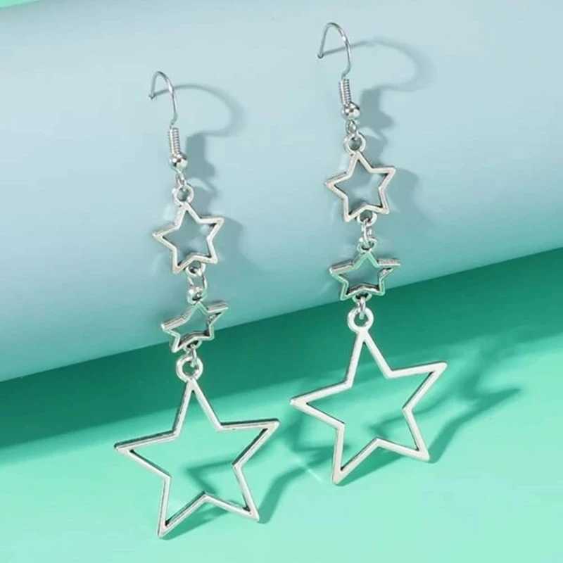 Hollow Ear Hook Long Earring Simple Summer Jewelry Party Gifts Geometric Pentagrams Earrings Jewelry for Women Girls J251021