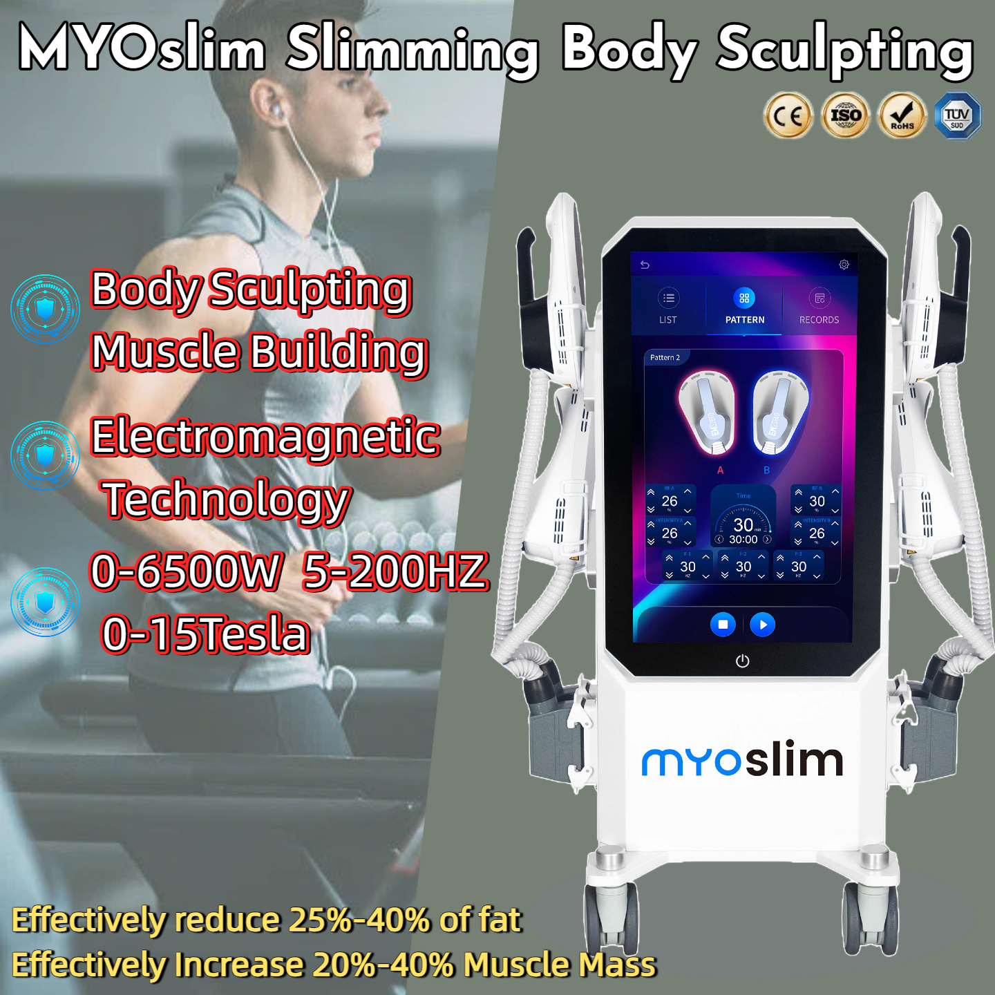 EMSzero Pro Body Sculpting EMS Sculpt Electro Magnetic Stimulation Weight Loss And Muscle Building Machine Fat Removal Body Contouring MYOslim Machine