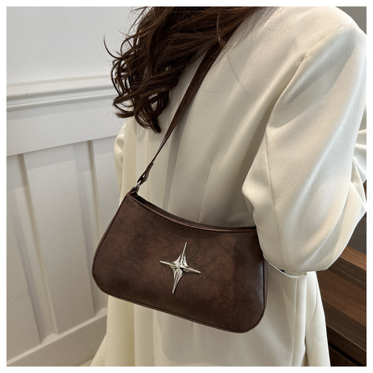 Autumn And Winter New Casual Style Women's Shoulder Bag Retro Style Solid Color Designer Bag Fashionable New Trend Luxury Handbag
