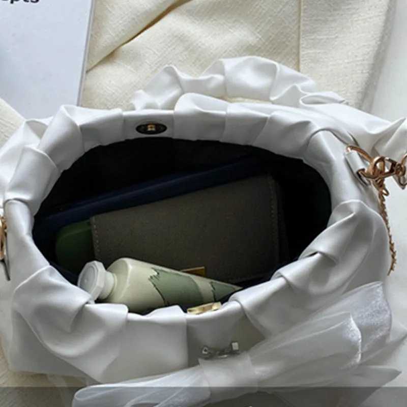 Fashion Casual Handbags For Women Cute Bow Black White Blue Kahki PU Handbags Trendy Daily Shoulder Underarm Bags bolsa femininaXJ251021