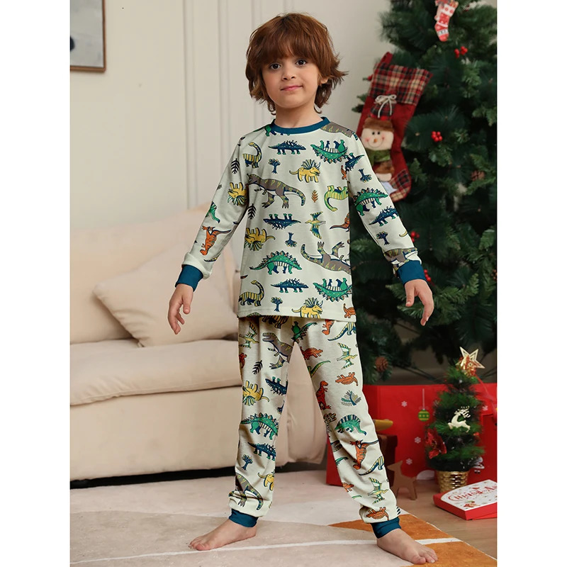 Dinosaur Family Pajama Sets Children Mom Dad Dog Pyjams Outfit Halloween Christmas Parentchild Snug Fit Romper 251021