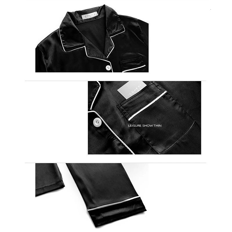 Pajamas Sets for Women Sexy Silk Women Pijama Sets Sleepwear Longsleeve Cardigan Set Female Ice Silk Pyjamas Home Clothing 251021 - view 7