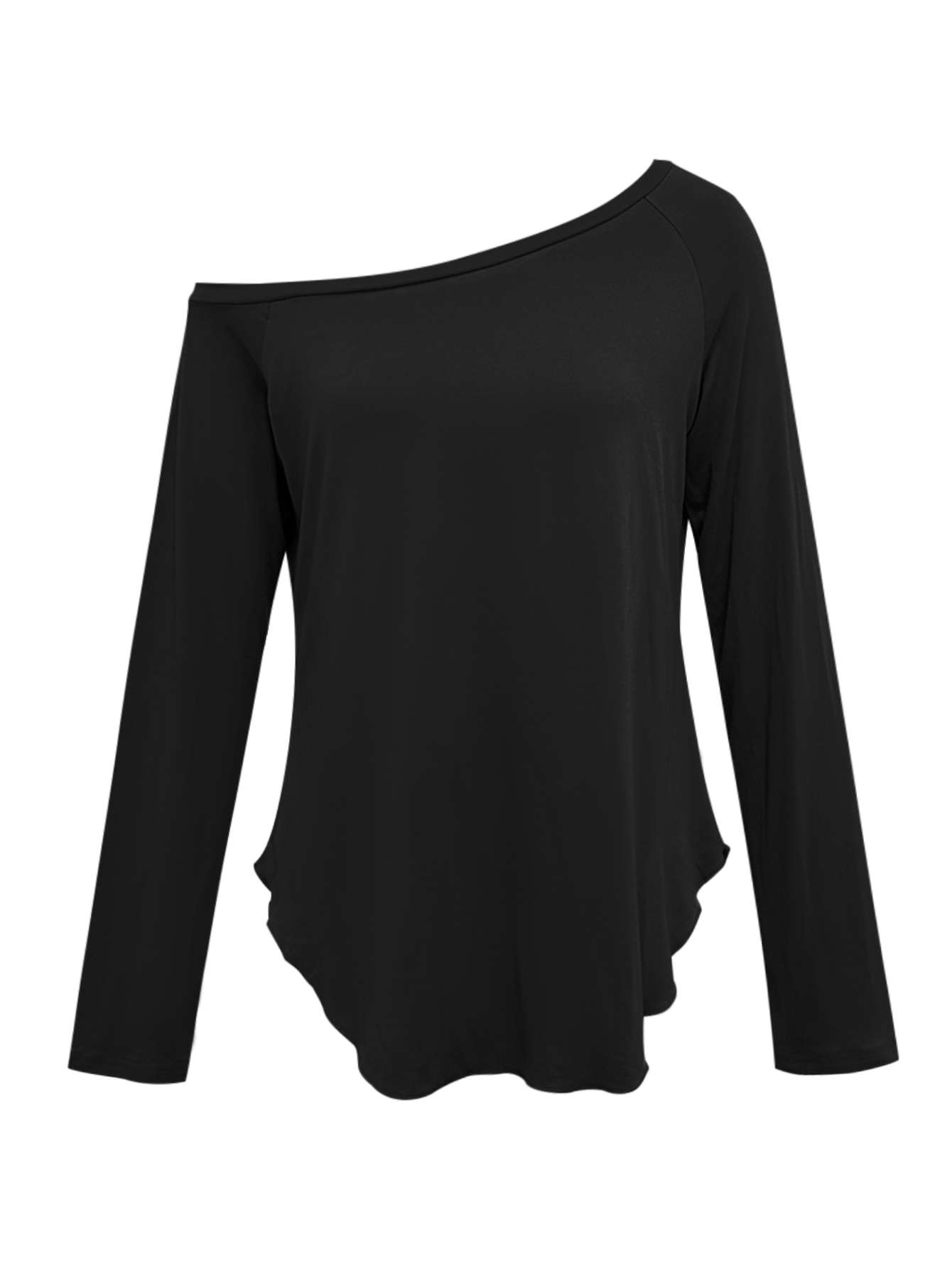 Women's Autumn & Winter Off-Shoulder Solid Color Long Sleeve Top, Milk Silk Fashion Commute Versatile Home & Office BlouseCF55084