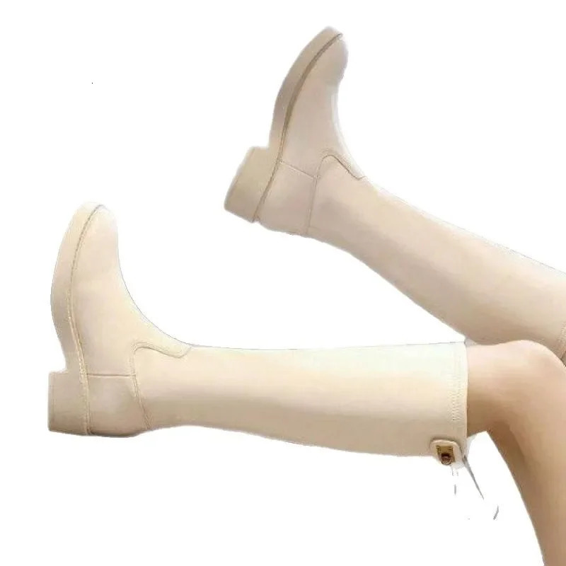 Soft Leather over Knee High Boots Womens Flat Knight Boots Slimming High Tube Boots Back Zipper Long Boots Horse Boots 251017