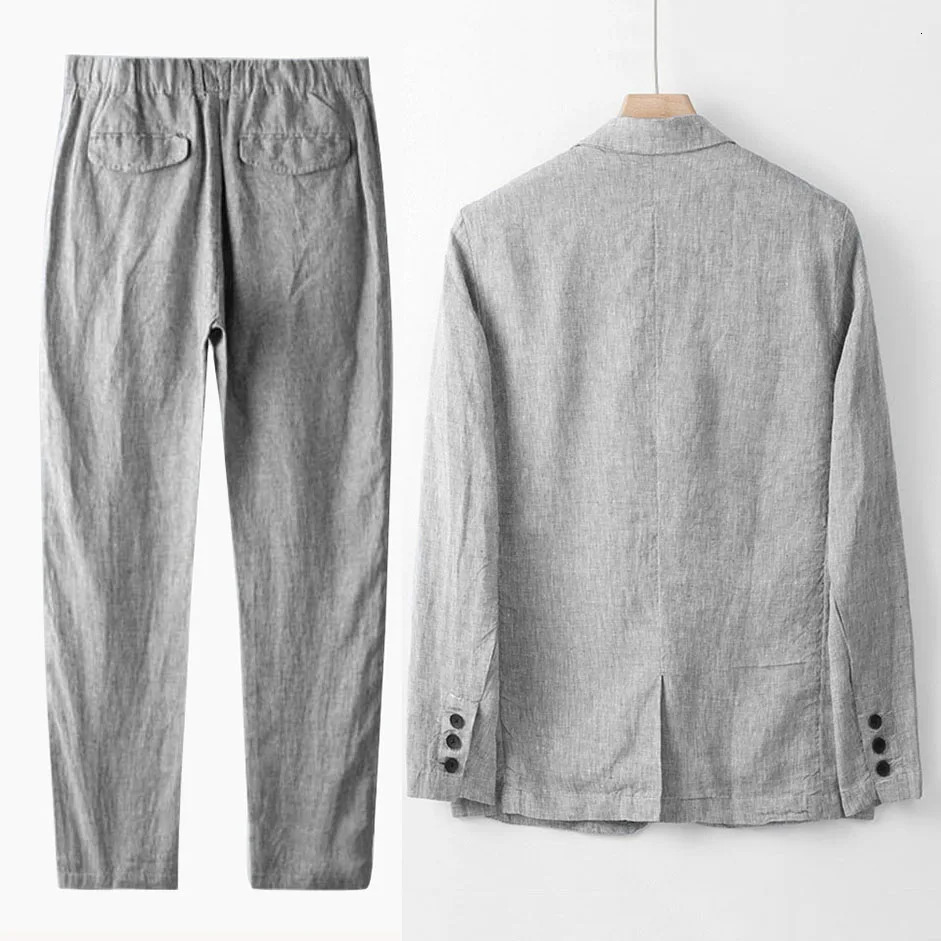 Summer Office Suit for Men Airy Slim Fit Blazer Comfortable Dress Pants 2Piece 251021