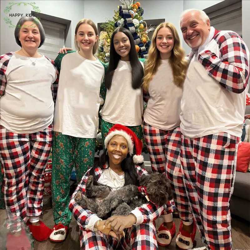 2 Pcs Personzed Christmas DIY Add Own Father Mother ChildrenBaby Sleepwear Pajamas Clothes Family Matching Outfits Custom L2510211QXX