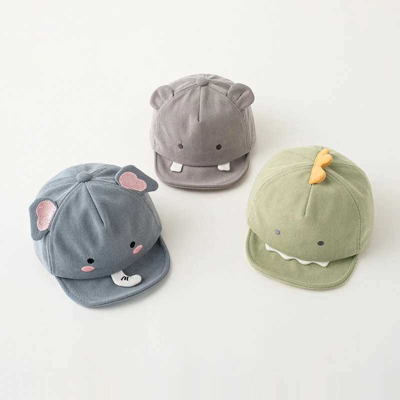 Cute Animal Baby Baseball Hat Cartoon Dinosaur Rabbit Infant Peaked Cap Solid Color Kawaii Soft Brim Kids Sun Hats J251021