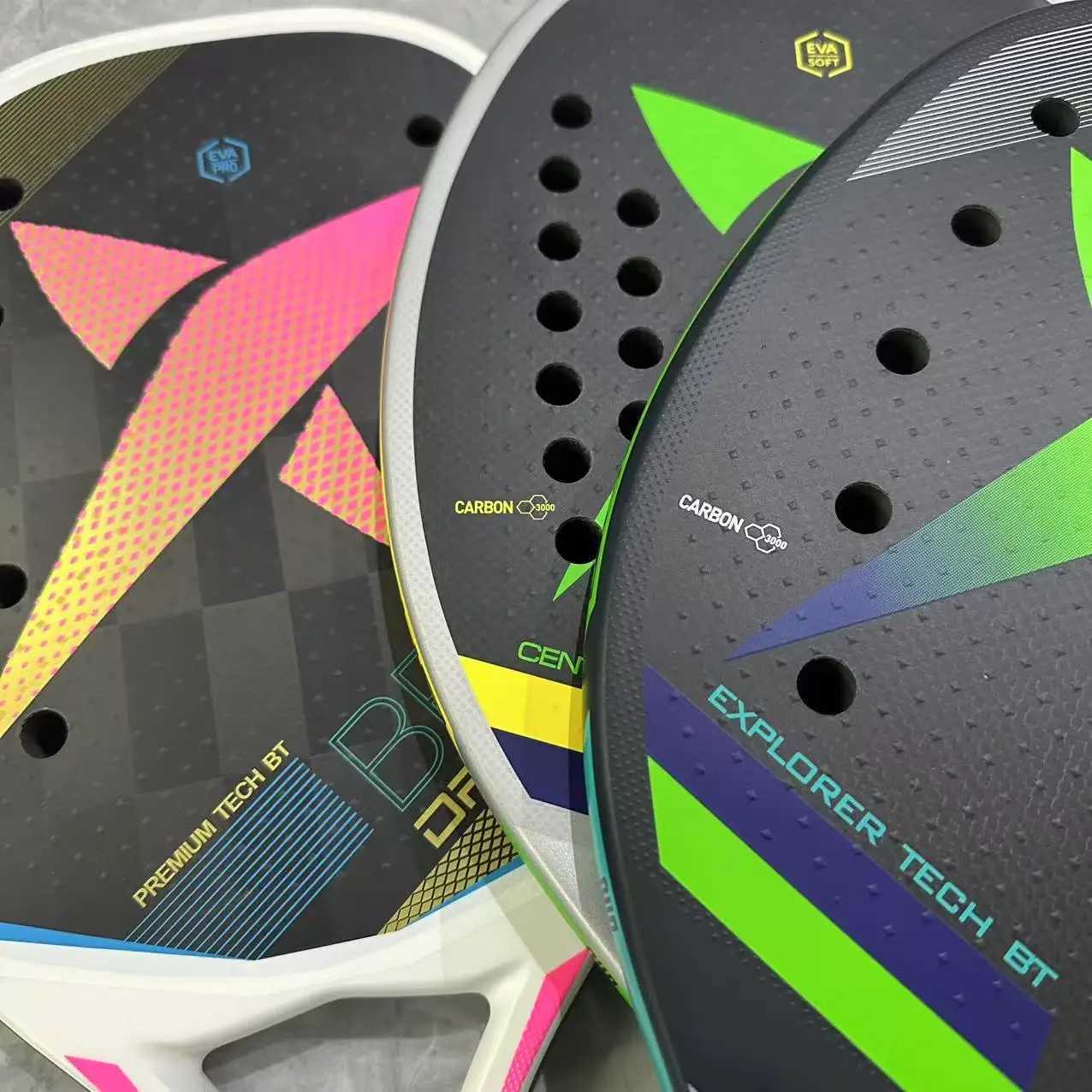 Beach Tennis Racket 3K Full Carbon Fiber Rough Surface Interlayer EVA Foam Opening or Hole in A Utensil W251021