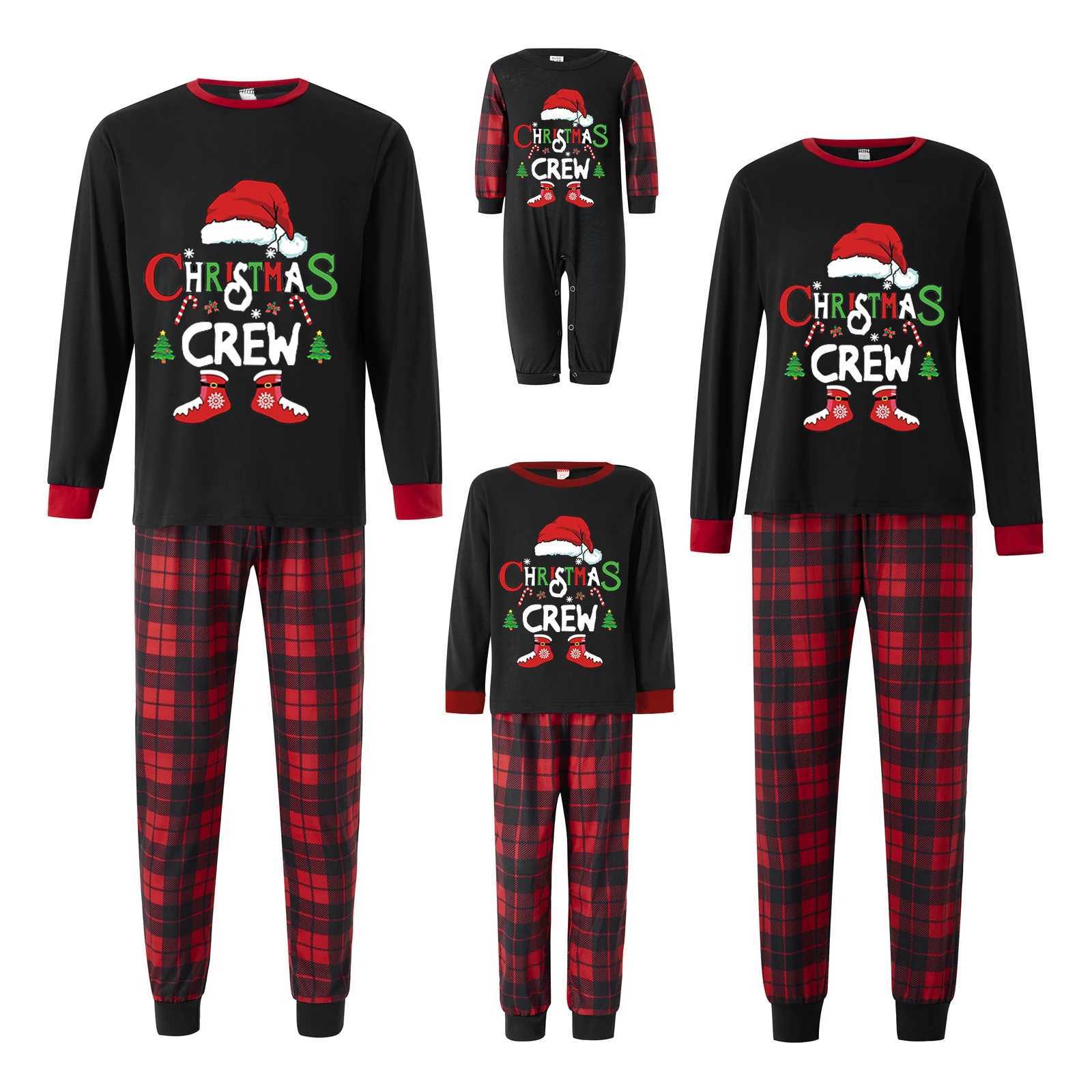 Christmas Family Matching Outfits Mom Dad Kids Pajamas Sets Baby Rompers Casual Loose Sleepwear Xmas Family Look Pyjamas L251021SBUV