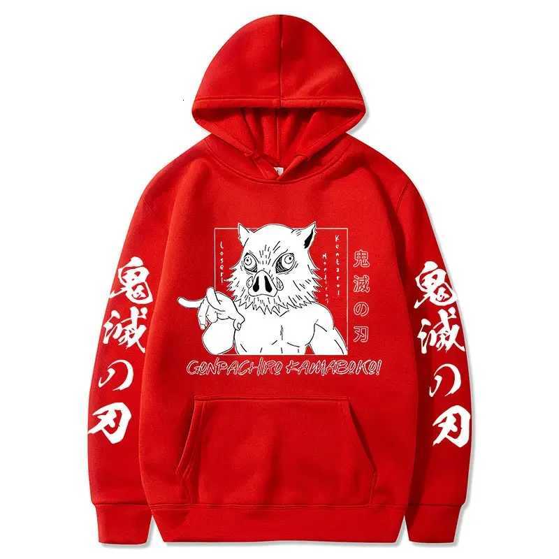 Demon Slayer Inosuke Hashibira Hoodies Anime Kimetsu no Yaiba Hooded Cute Kawaii Oversized Hoody Tops Men Women Sweatshirts W251021