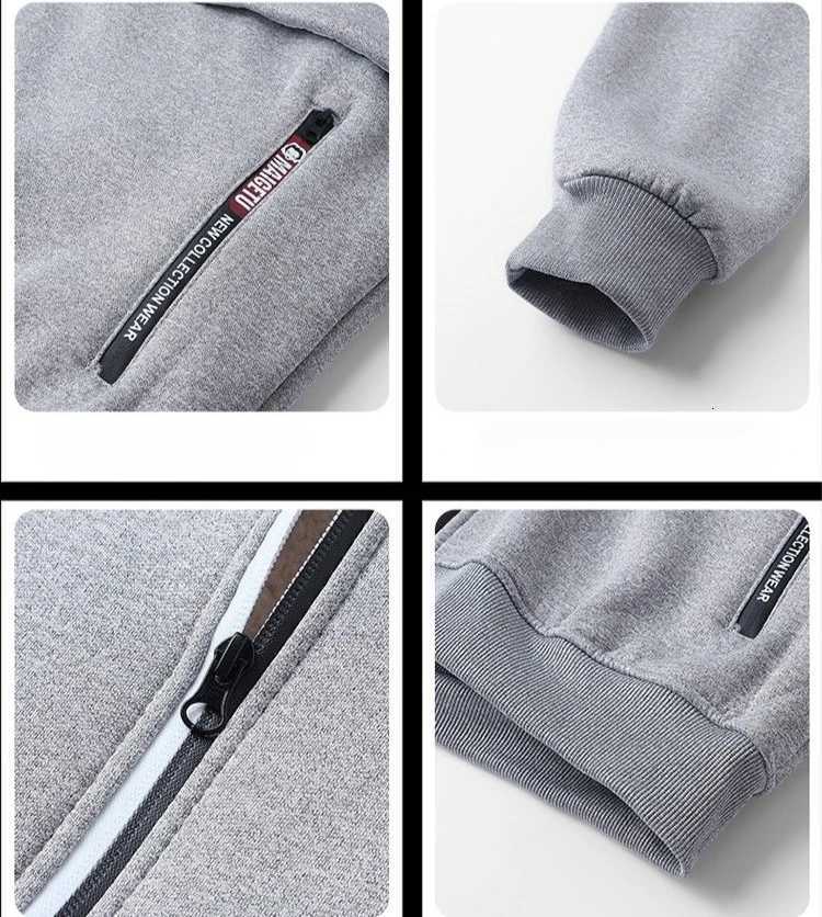 Blue FleeceLined Hoodie Jacket for Men Warm Comfortable Casual Style Male Coat Size M5XL 6XL W251021