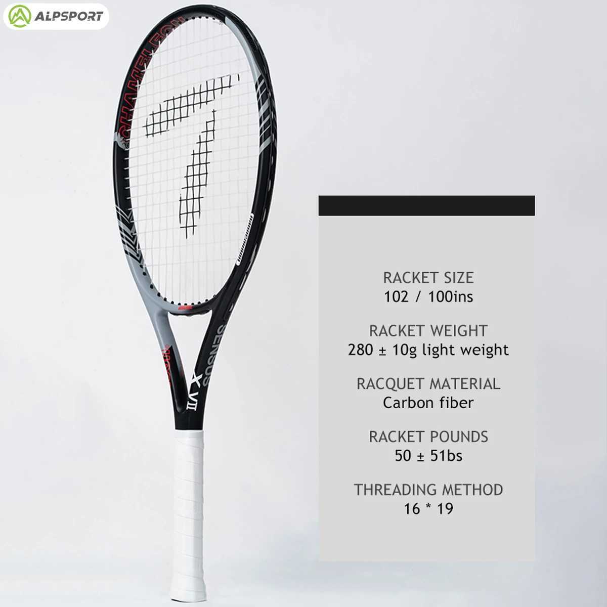 ALP 8k Racket Tennis Racket Carbon Fiber Composite Racket Professional Tennis Racket With Tennis Racket Bag Tennis Trainer W251021