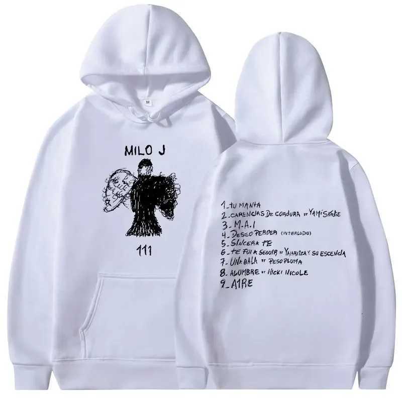 Milo J Hoodies 111 Album Merch Hooded Sweatshirts Men Women Fashion Hip Hop Vintage Long Sleeve Pullovers Fans Gift Streetwear W251021