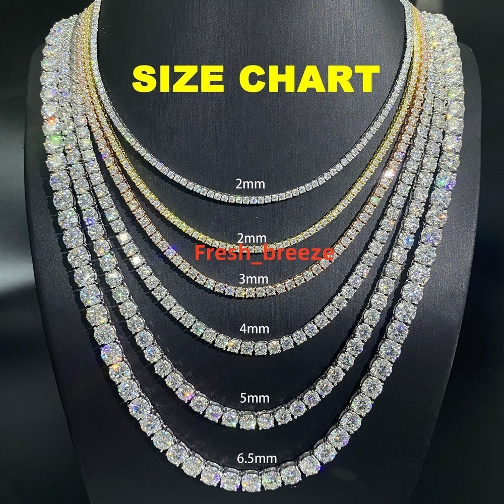 Custom 10K Gold Tennis Bracelet Iced Out 2MM 3MM 4MM 5MM VS1 IGI Certified HPHTCVD Lab Grown Diamond Tennis Chain