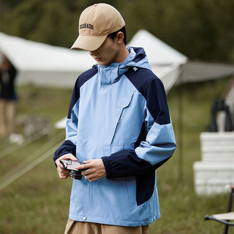 Couple Style Patchwork Single Designer Hoodie Jacket Tracksuit Men Polo Veste Coat Layer Jacket Windproof Waterproof Hooded Jacket For Men And Women S