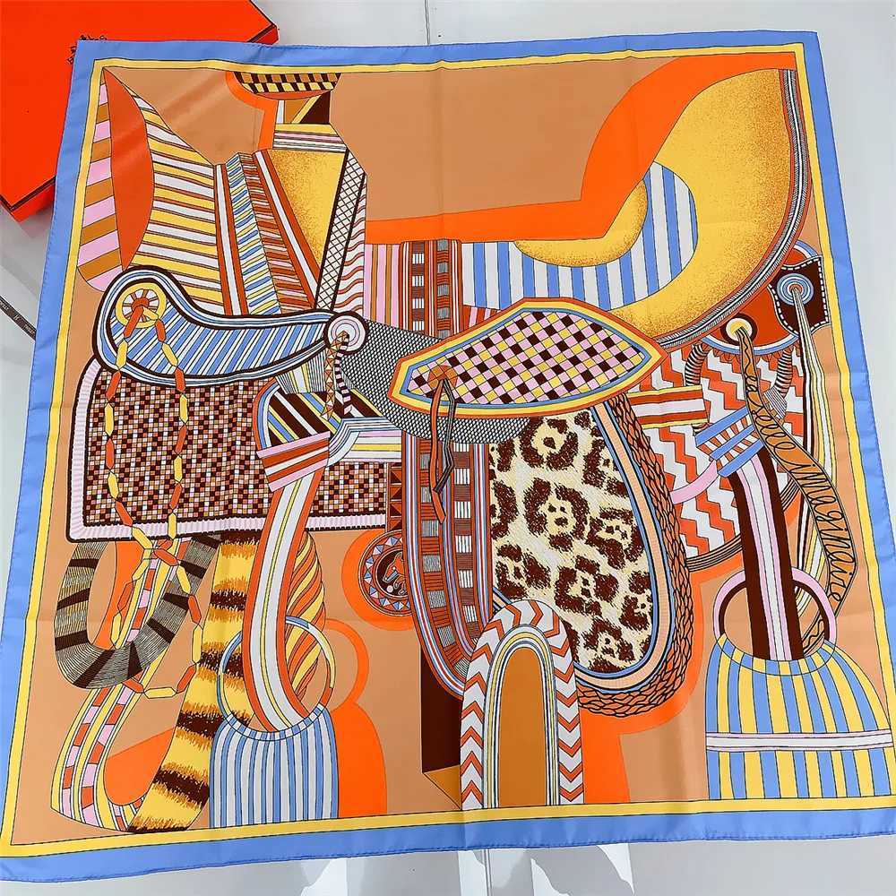 Sadd Print Twill Silk Scarf Wen 90CM Square Scarves Wraps Shawl Luxury Brand Hijabs Bandana Handmade Curd Silk ScarfW251021