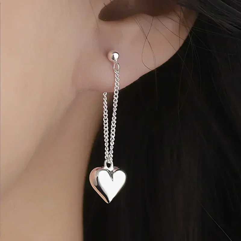 925 Sterling Silver Earrings For Women Heart Chain Earring Jewelry Prevent Allergy Party Accessories Gift Heart Earrings J251021