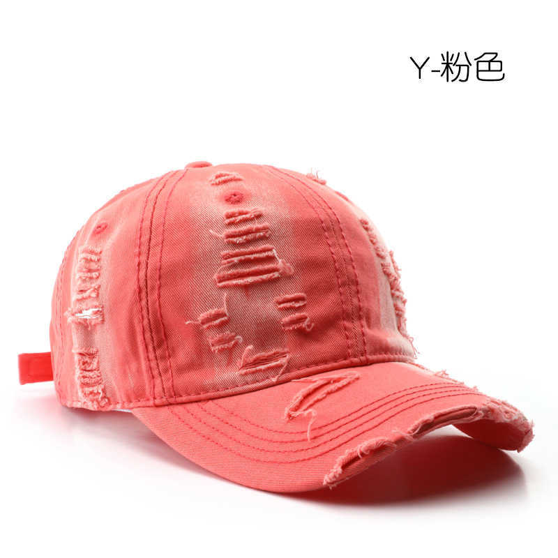 Style Spring and Autumn Solid Color Washed Distressed Baseball Cap Outdoor Mens Sun Protection Visor Cap H251020