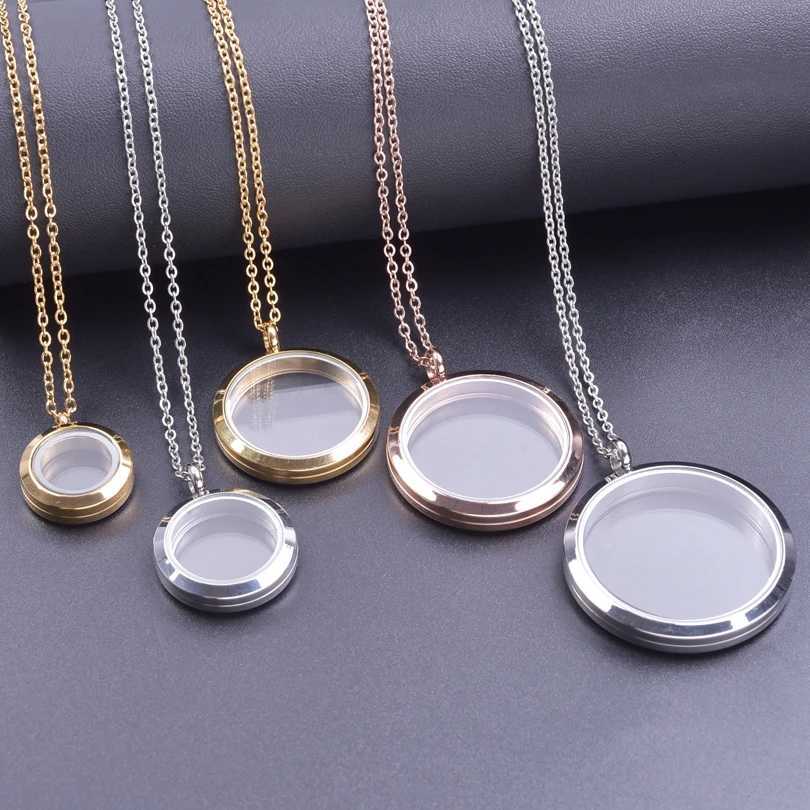 Round Pendant Necklace Locket Charm Stainless Steel Necklaces For Women Men Jewelry Chain Around Neck Necklace Decoration GiftsXJ251018