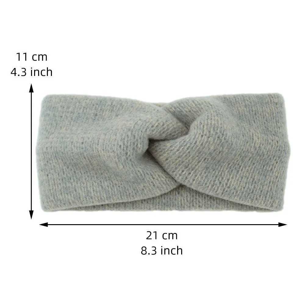 New Women Girls Solid Color Hair Bands Knitted Wool Headbands Vintage Cross Turban Bandage Ear Warmer Hairbands Hair AccessoriesW254021