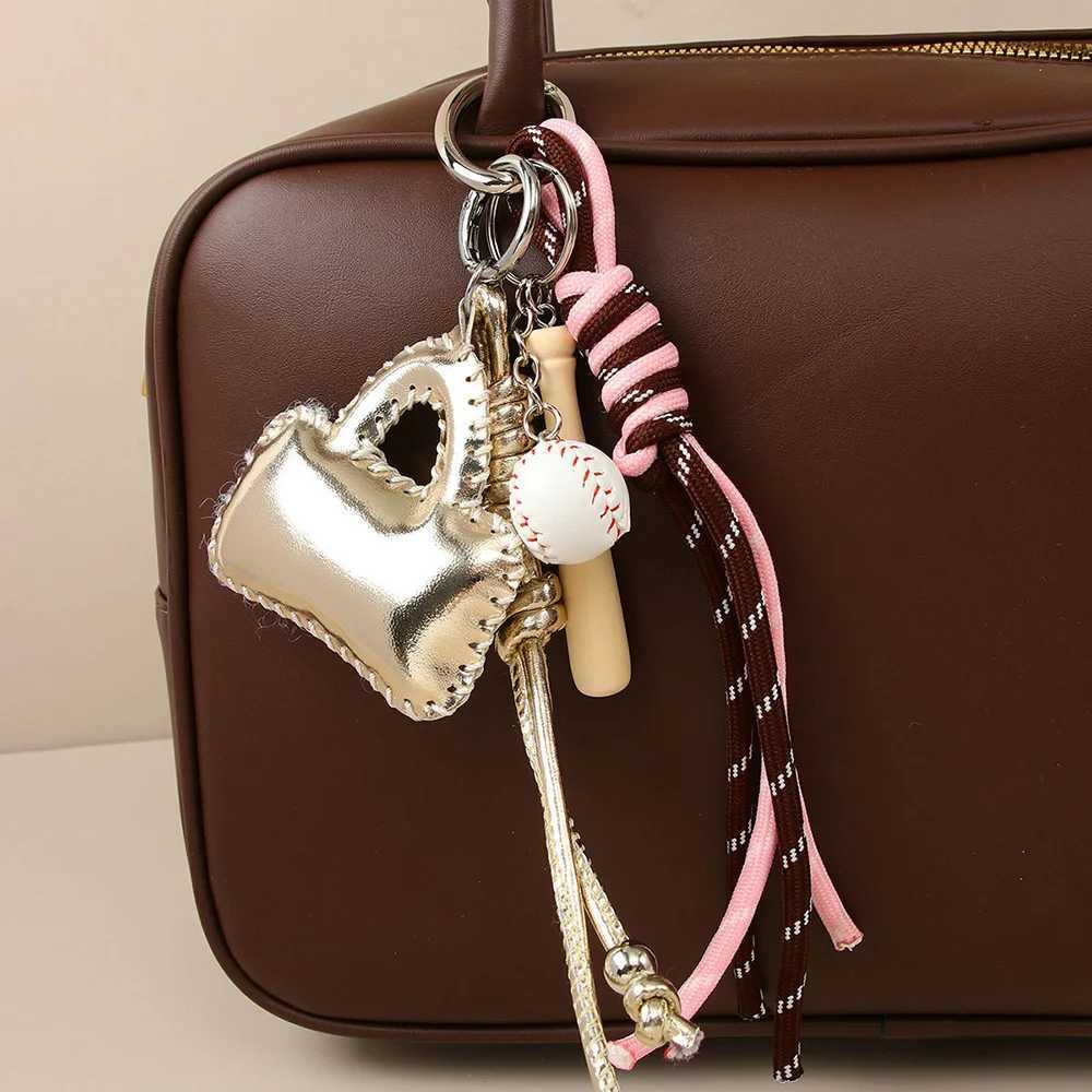 INS Style PU Leather Little Bag Pendant Keychain Exquisite Bag Charm Woven Rope Tennis Racket Hanging Piece Trend AccessorieA316 W251021