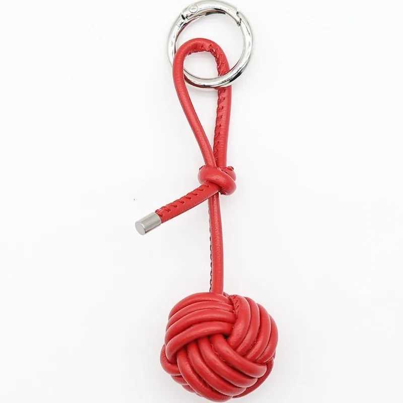 New INS Style Creative Key Chains PU Leather Handwoven Key Ring Spherical Pendant Personalized Niche Keychain W251021