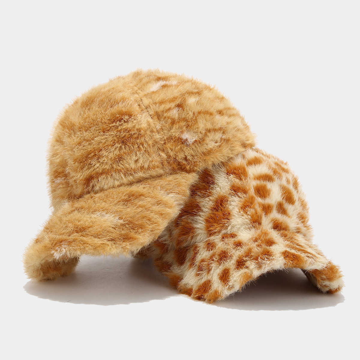 Tiger Pattern Plush Duckbill Cap for Women Slimming Fashionable Outdoor Casual Sunshade Baseball Cap H251020