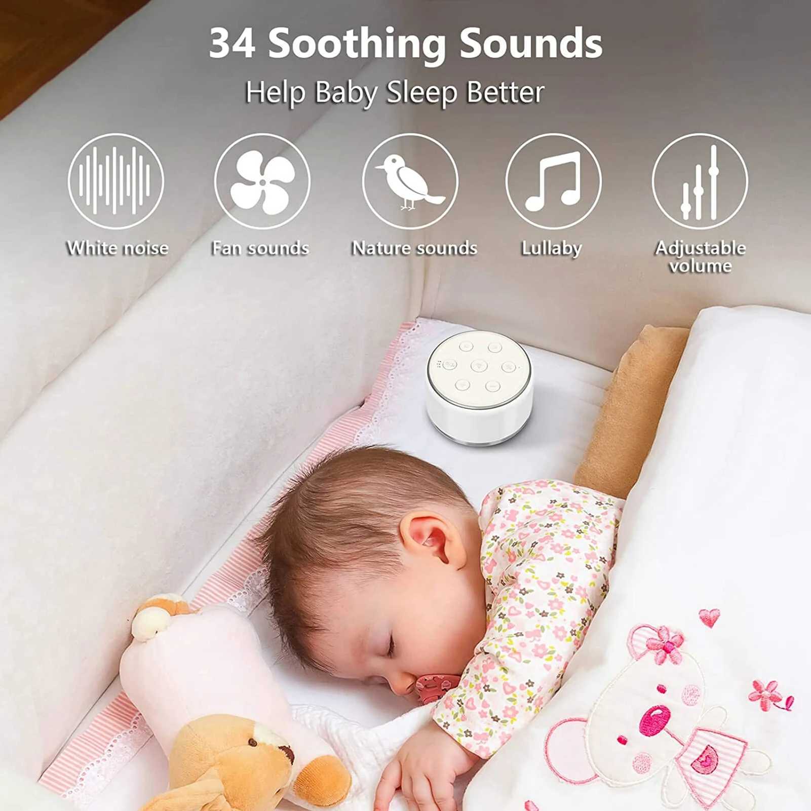White Noise Machine Desktop Sleep Sound Machine for Baby Sleep Soother 7 Colors Night Lights 34 Soothing Sounds and Timer J251121