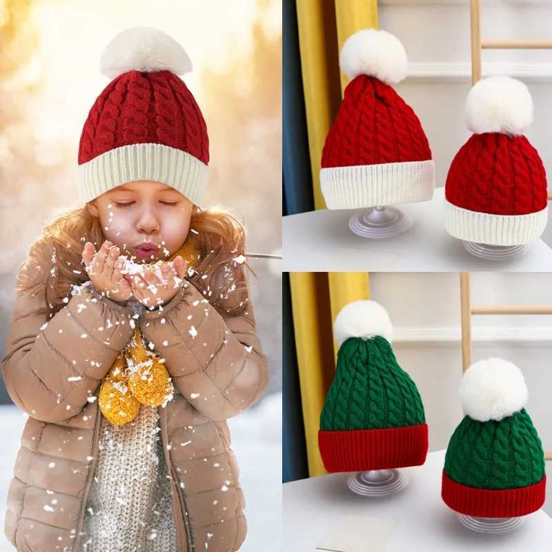 Christmas Xmas Santa New Year Hat Outdoor Winter Warm Crochet Knit Beanies Skullcap Pompom Cap Bonnet Party Gifts For Adult Kids J251021