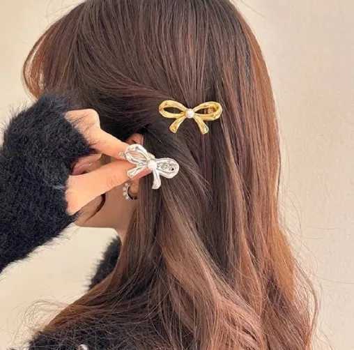 14pcs Mini Gold Metal Bow Hair Clips Little Girls Sweet Candy Pearl Bow Knot Hairpins Hairgrips Barrette Hair AccessoriesW254021