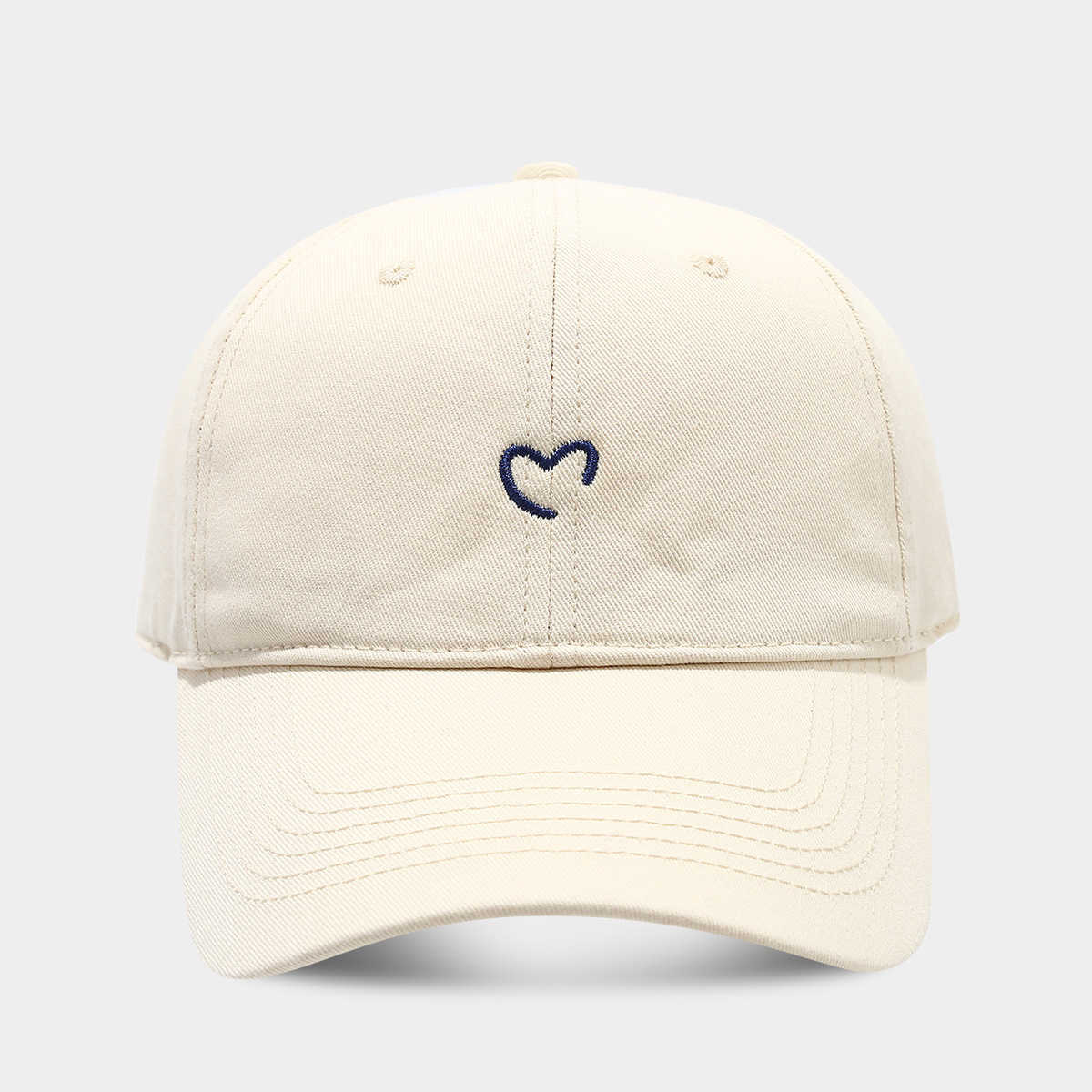 Simple Embroidered Heart Baseball Cap for Women Summer Outdoor Sunshade Sun Protection Duckbill Cap Couple Versatile Trendy Sun Hat H251020