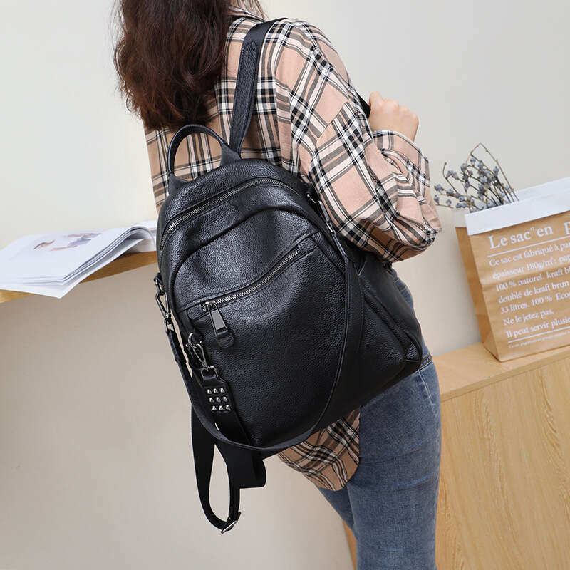 New Large Capacity Genuine Leather Women S Fashion Trendy School Backpack Bag High Quality