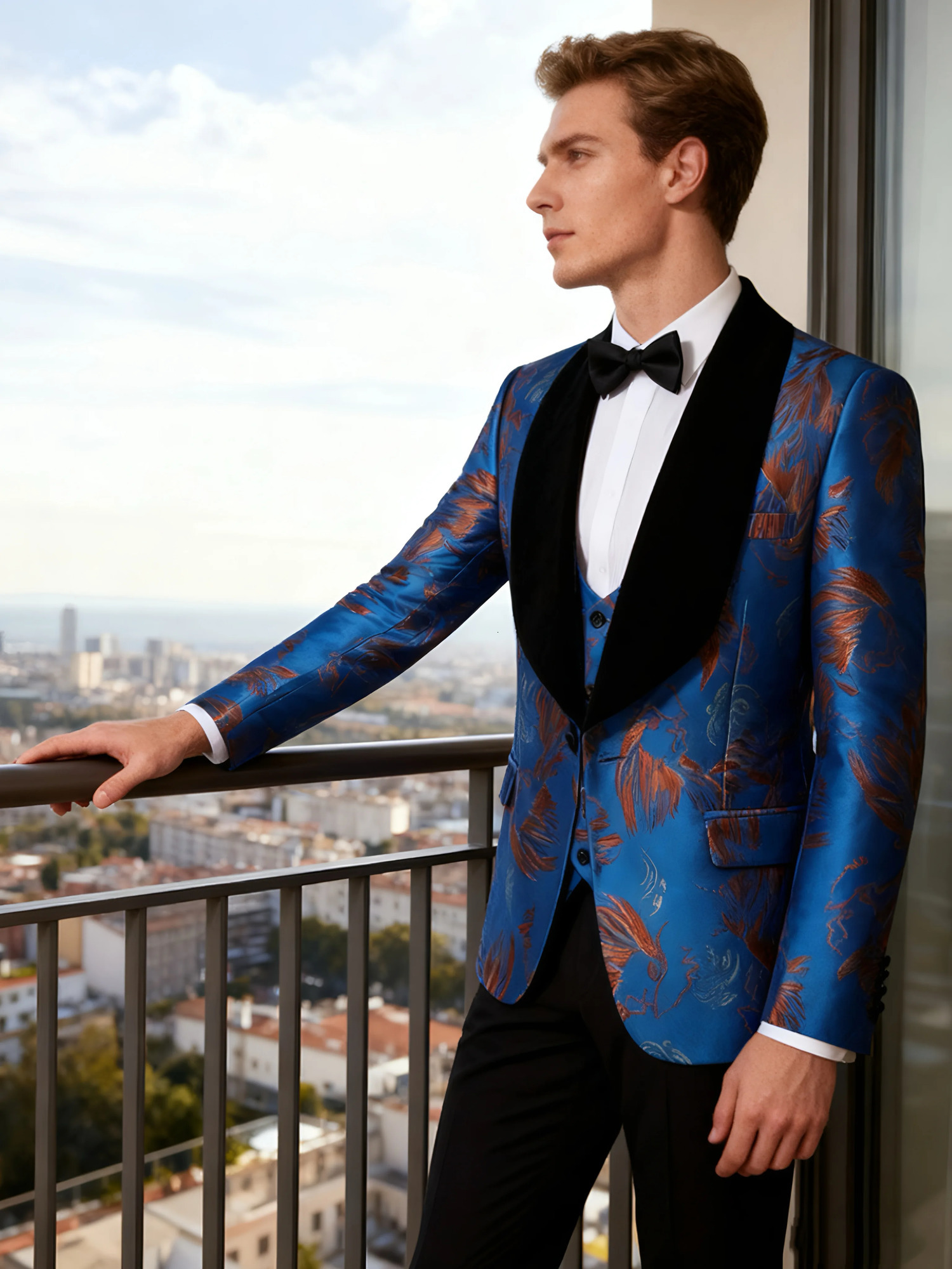 Mens tuxedo suit 3piece set regular version suit jacket vest pants mens wedding suit suitable for wedding dinner and o 251021