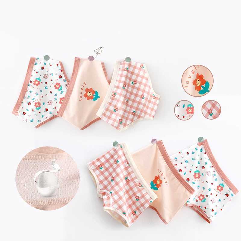 3Pcslot Kids Panties 7 Collections Chirdrens Underwear Lovely Girls Briefs Floral Grid Cute Pants Baby Dots Cotton Underpants J2510211