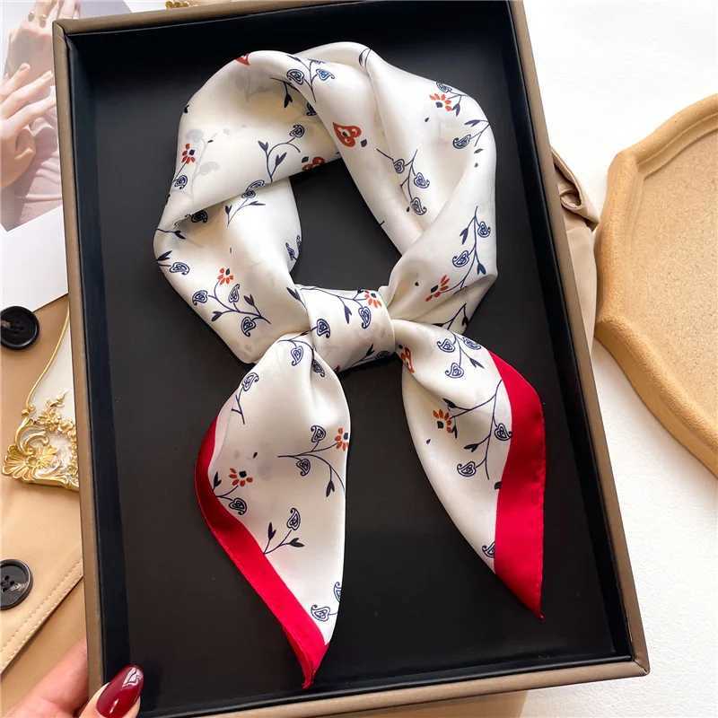 70x70cm Square Scarf Women Imitation Silk Hairbands Foulard Women Bandands Kercheif Shawls Wraps Small Hijab W251021