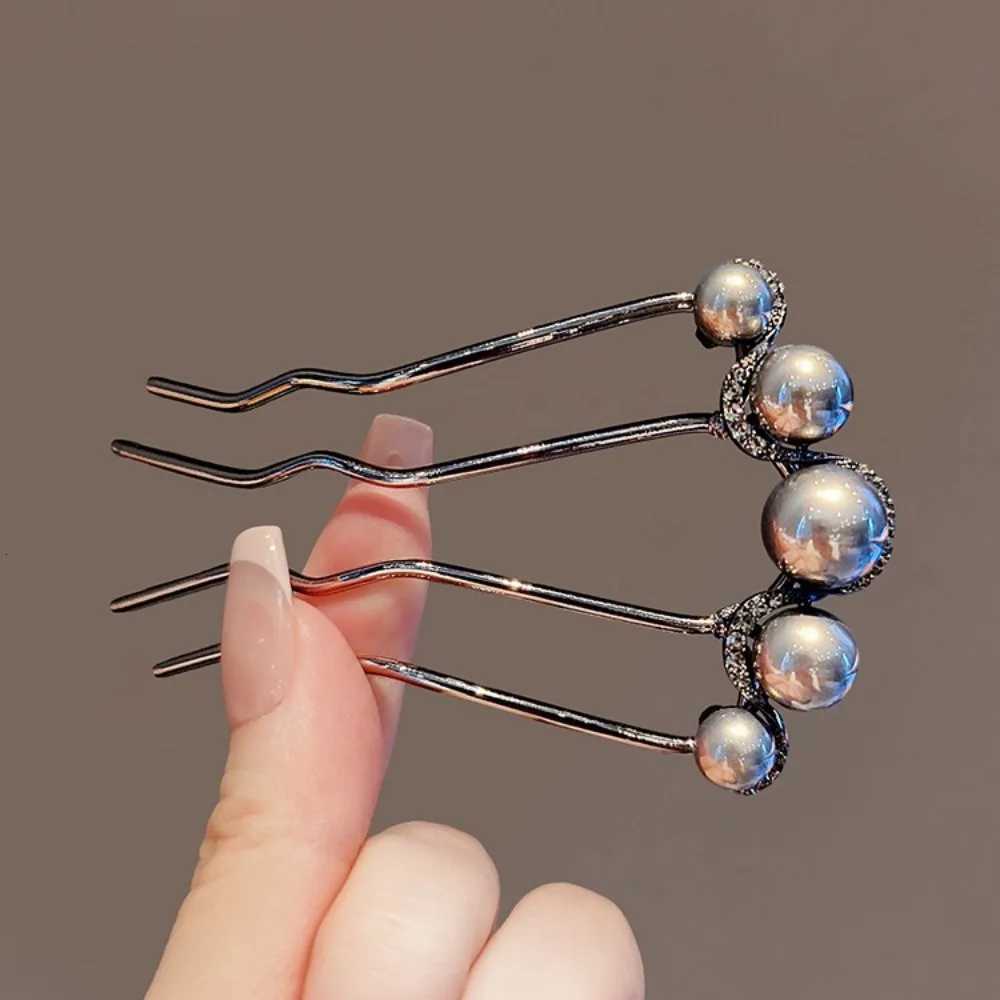 Fashion Metal UShaped Hair Stick for Women Girls Simple Pearl HairClip Pins Bun Maker Hairstyle Tools Hair AccessoriesW254021