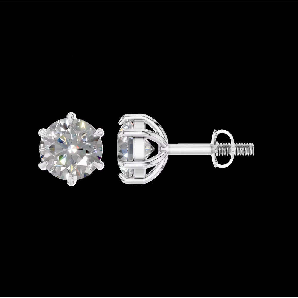 1 Carat Stud 950 White Gold Earrings Suitable for Women Wedding Gift/ODM Carbonite Jewelry