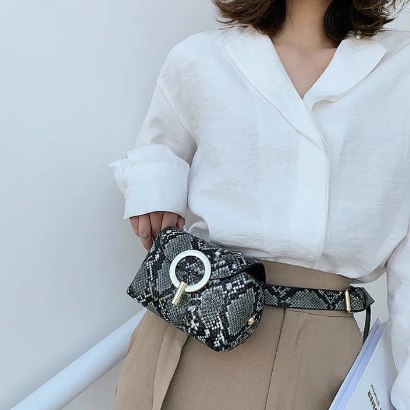 Fashion Snake Print Belt Bag Women Serpentine PU Leather Waist Bags Female Fanny Pack Mobile Phone Bag Waist Packs 251021