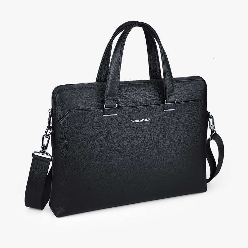 Luxury bag Briefcase Leather Handbag New Men s Large Capacity Multifunctional inch Laptop Bag