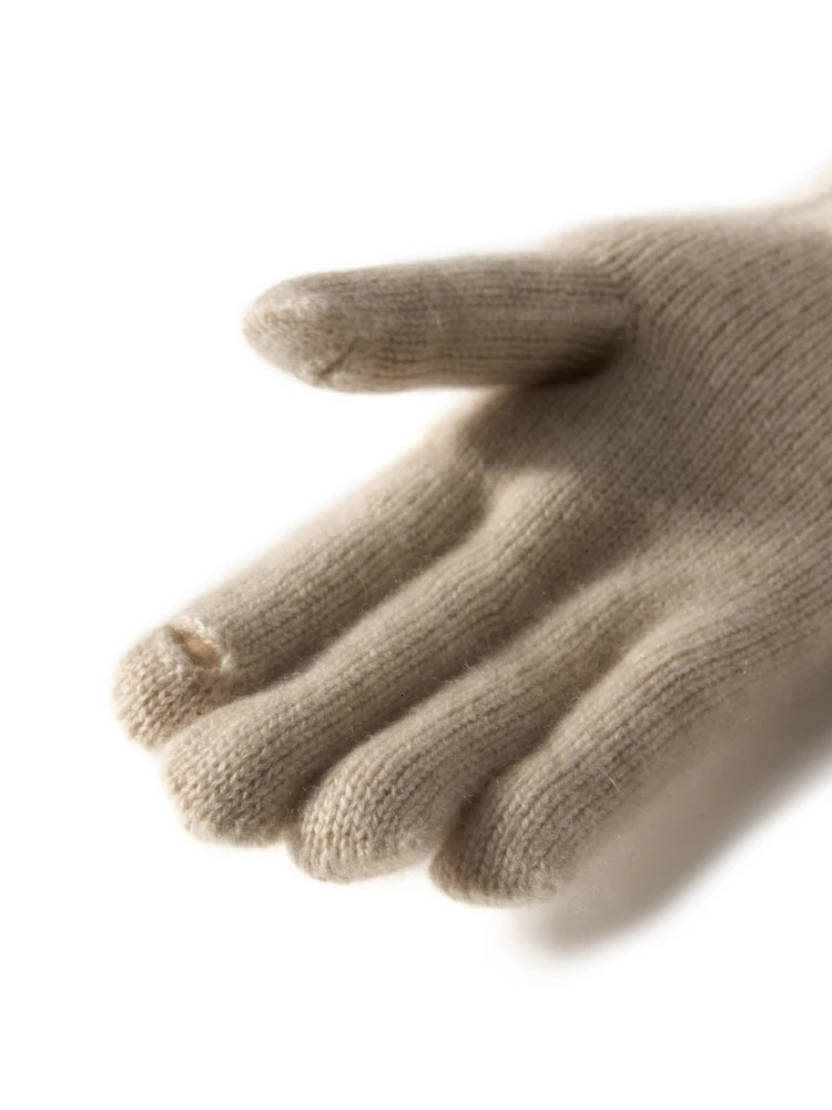 100 Cashmere Gloves Lady Touchscreen Finger Hole Winter Autumn Women Warm Wrist Length Classic Knitted Gloves Female Mitten 251020